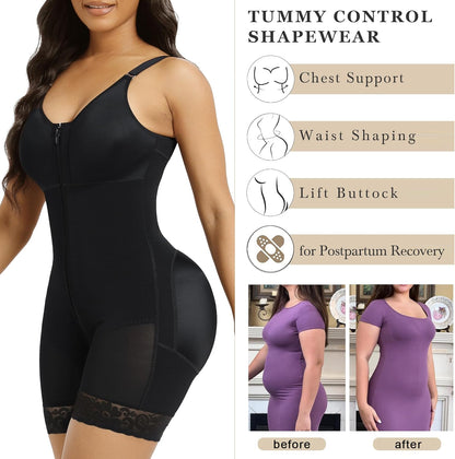 Fajas Colombianas Moldeadoras Postpartum Shapewear for Women Tummy Control Butt Lifter Body Shaper with Zipper Crotch