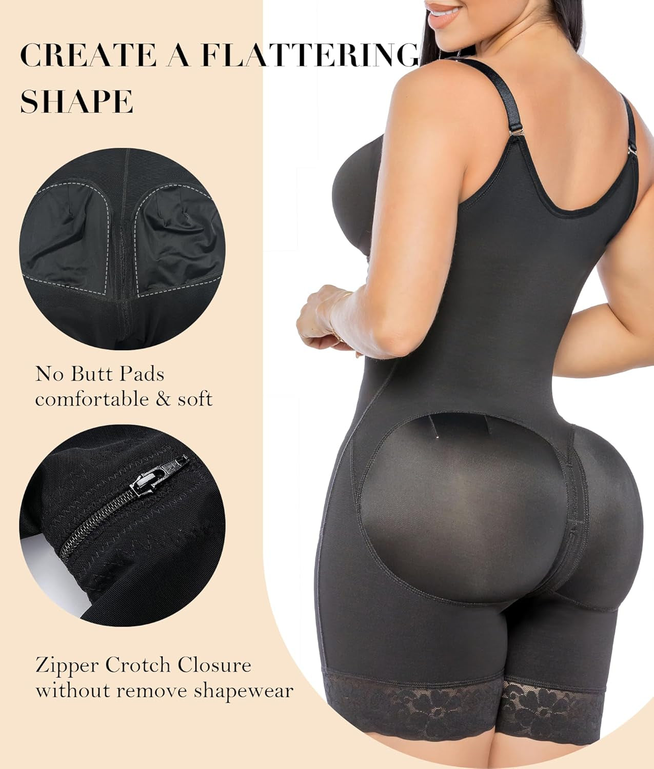 Fajas Colombianas Moldeadoras Postpartum Shapewear for Women Tummy Control Butt Lifter Body Shaper with Zipper Crotch