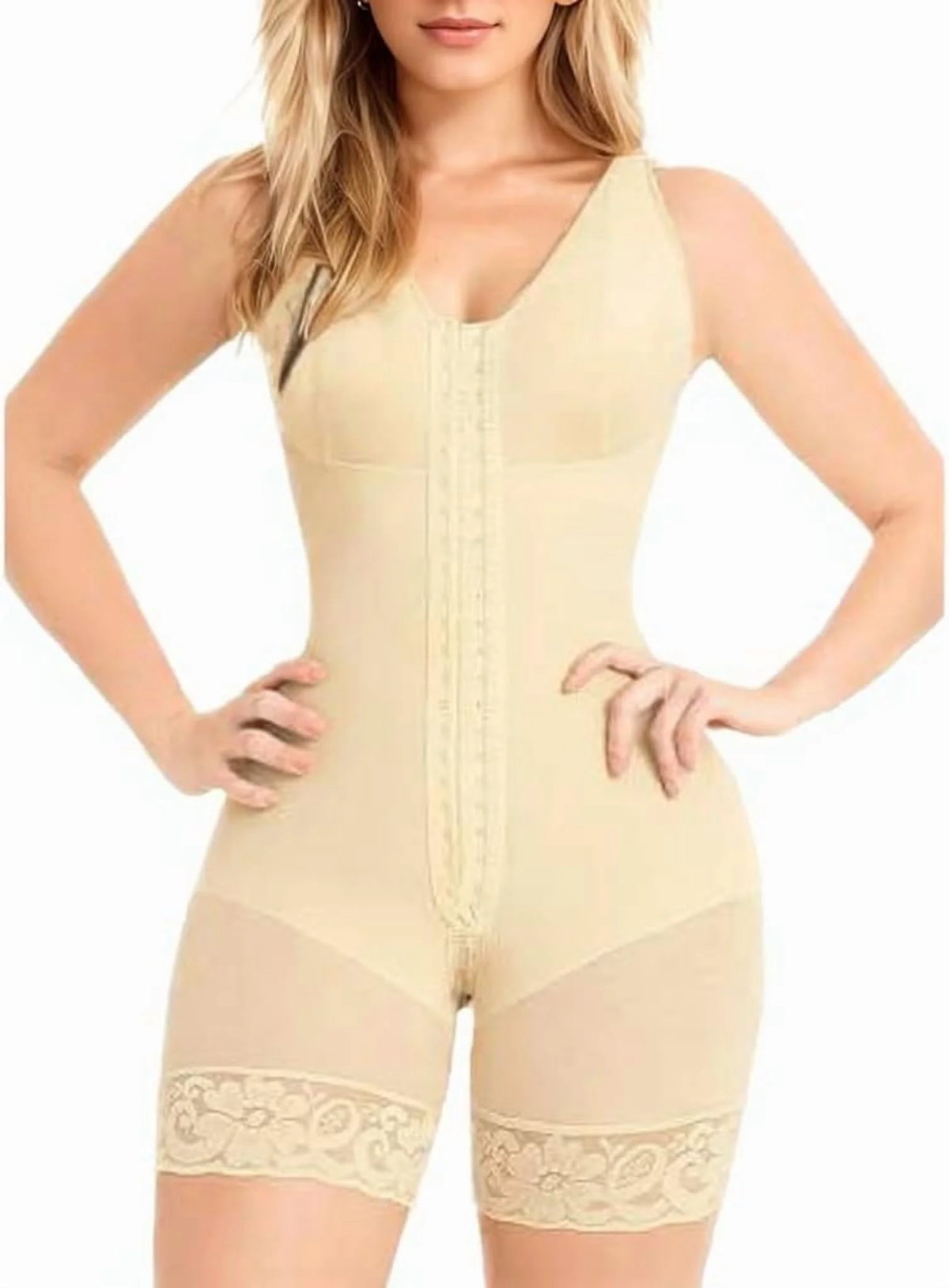 Fajas Colombianas Shapewear for Women Tummy Control Post Surgery Full Body Shaper Butt Lifter with Zipper Crotch